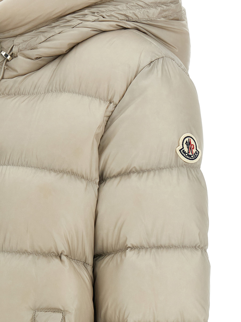 Beige Polyamide Full-Length Jacket