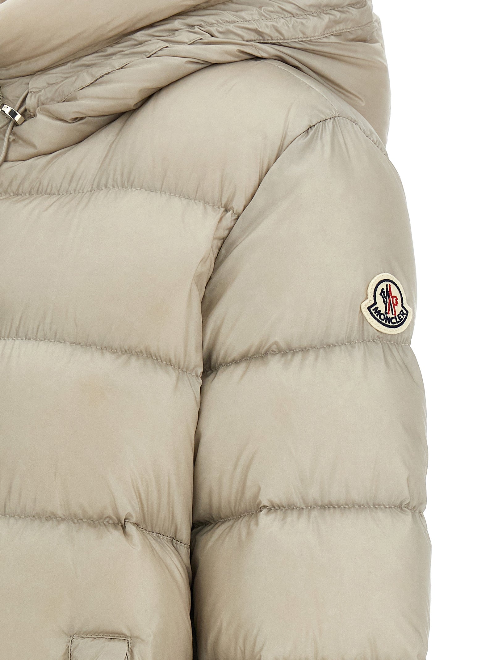 Beige Polyamide Full-Length Jacket