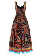 Multicolor Cotton Long Dress