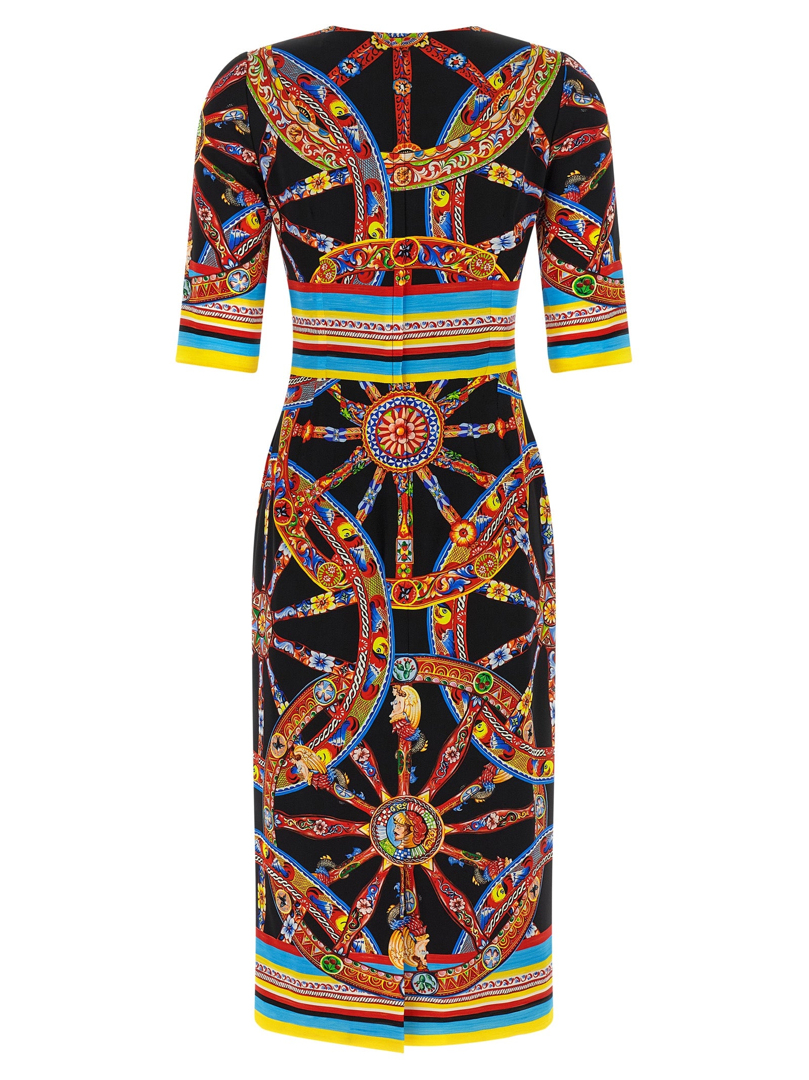 Multicolor Silk Midi Dress