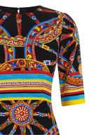 Multicolor Silk Midi Dress