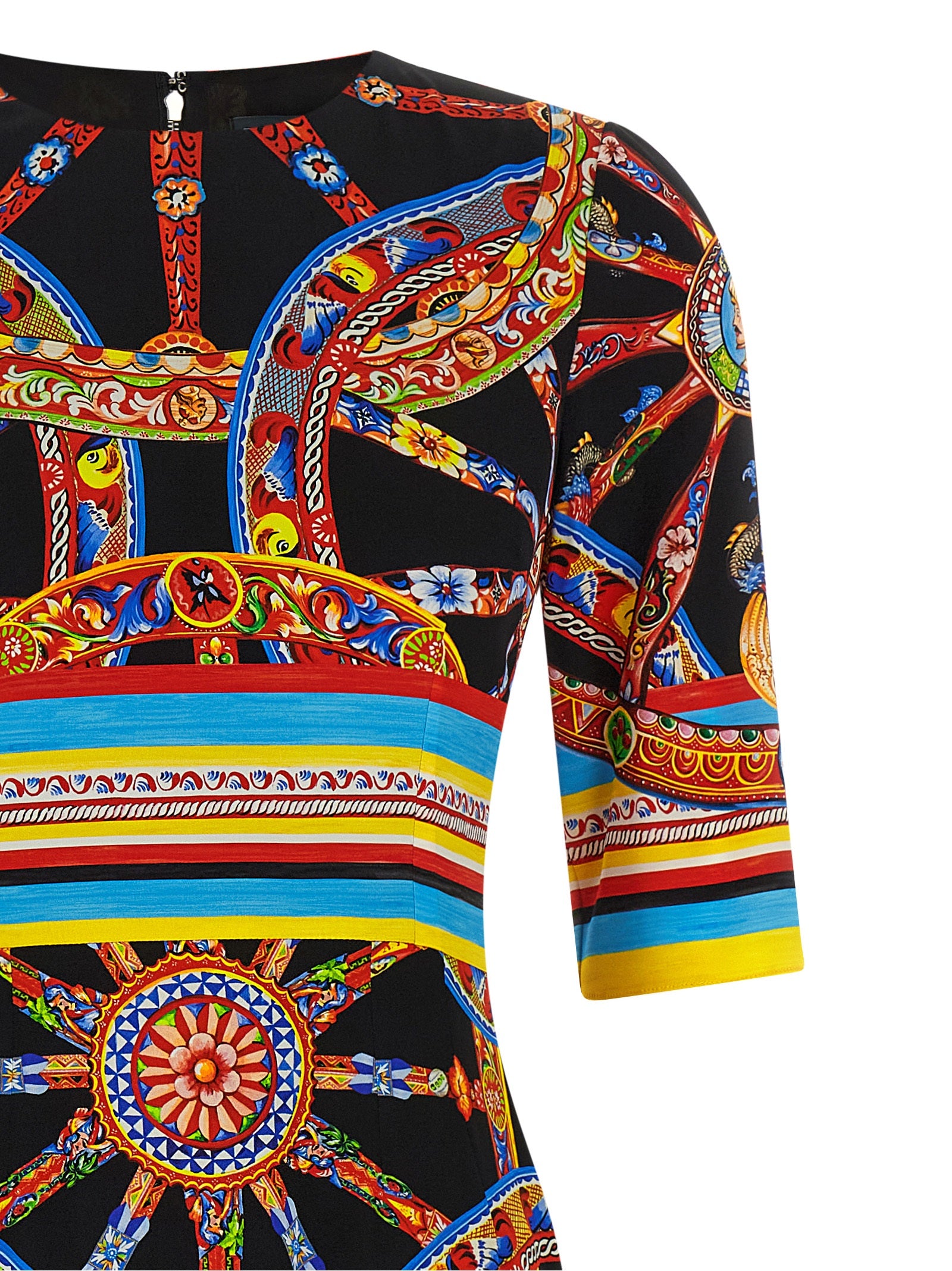 Multicolor Silk Midi Dress