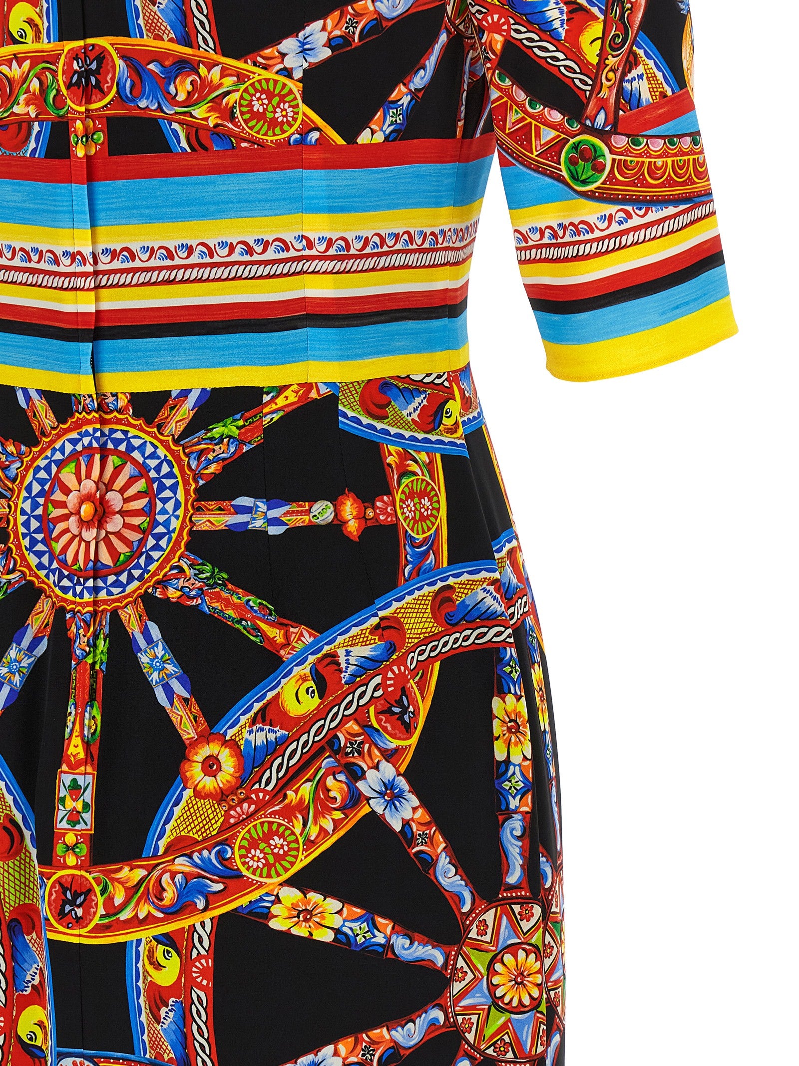 Multicolor Silk Midi Dress