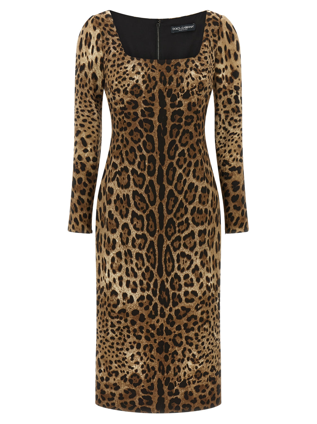 Brown Viscose Midi Dress