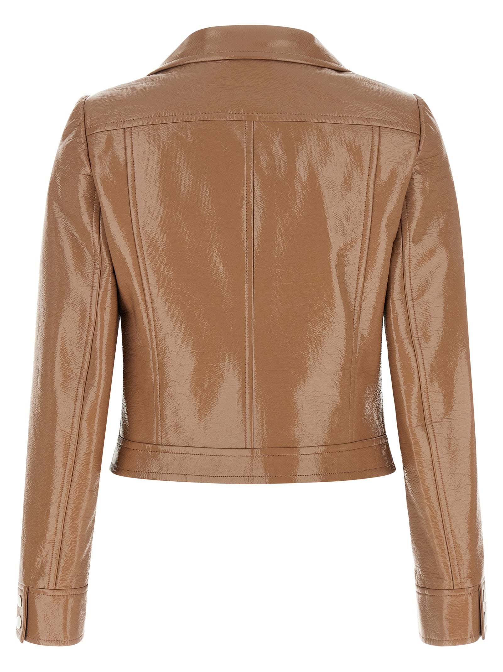 Brown Cotton Full-Length Jacket