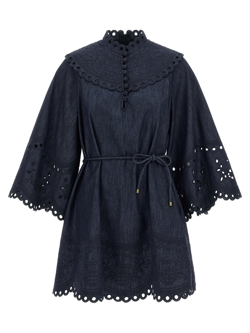 Blue Cotton Short Dress