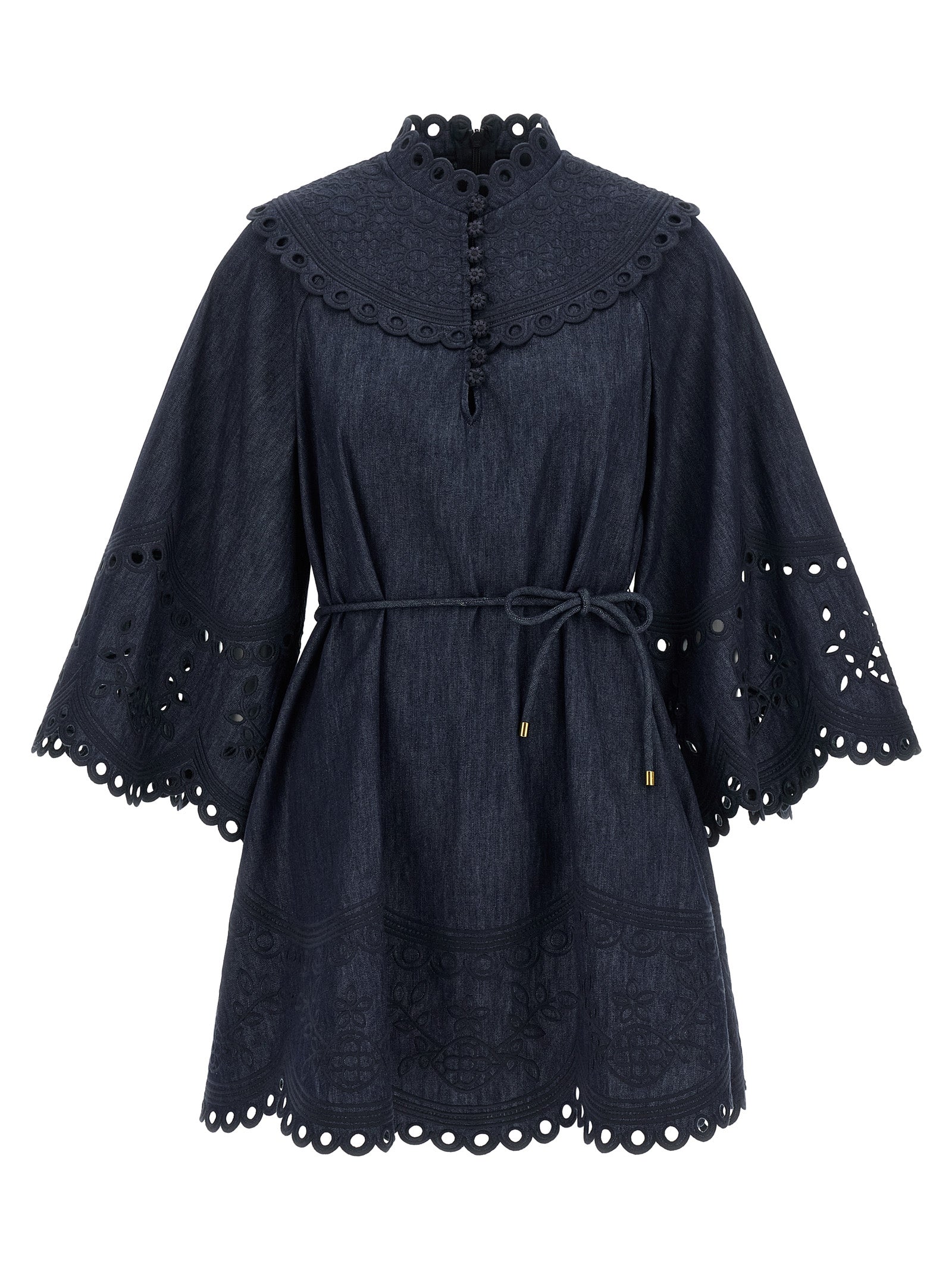 Blue Cotton Short Dress