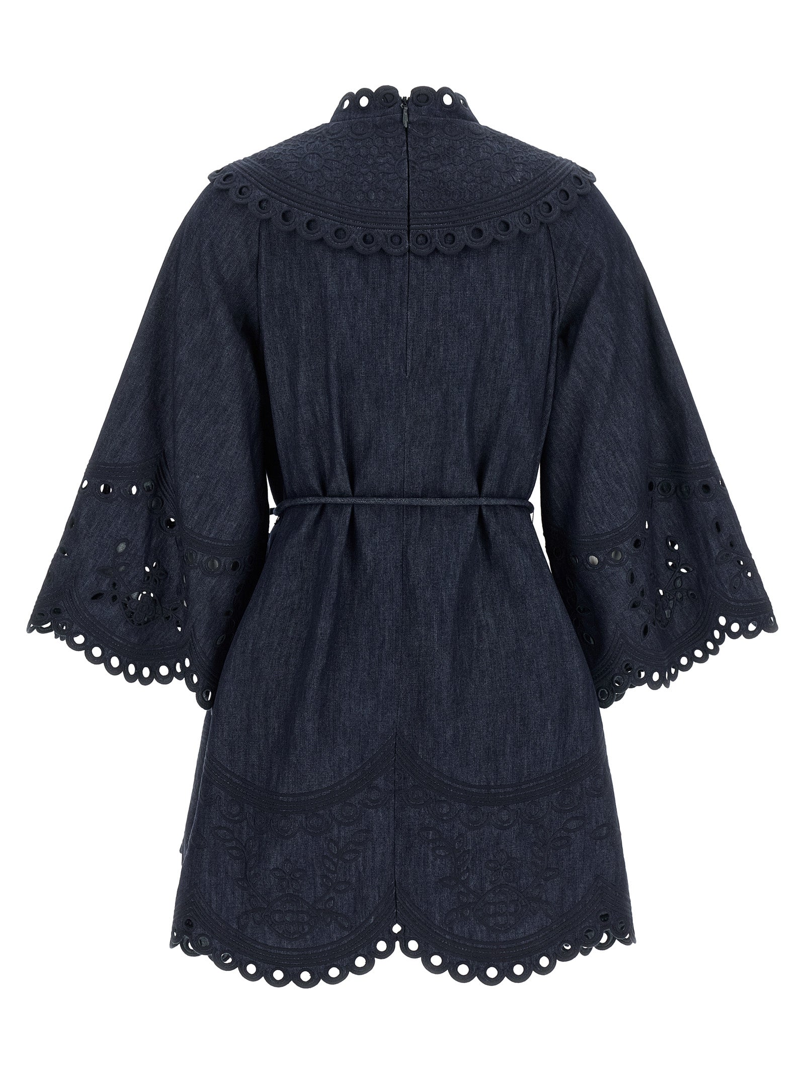 Blue Cotton Short Dress