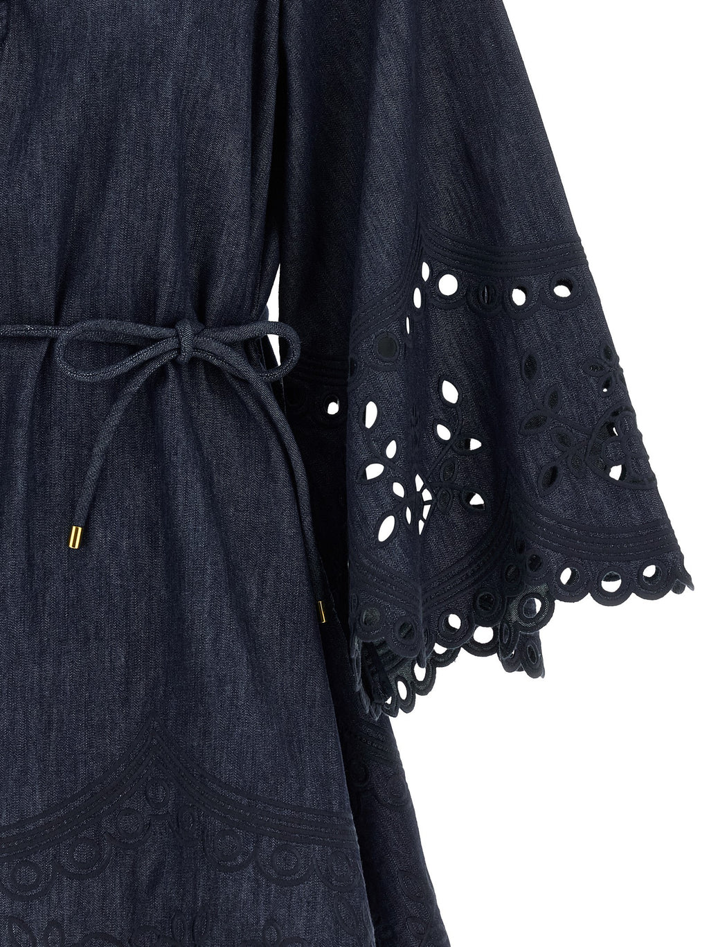 Blue Cotton Short Dress