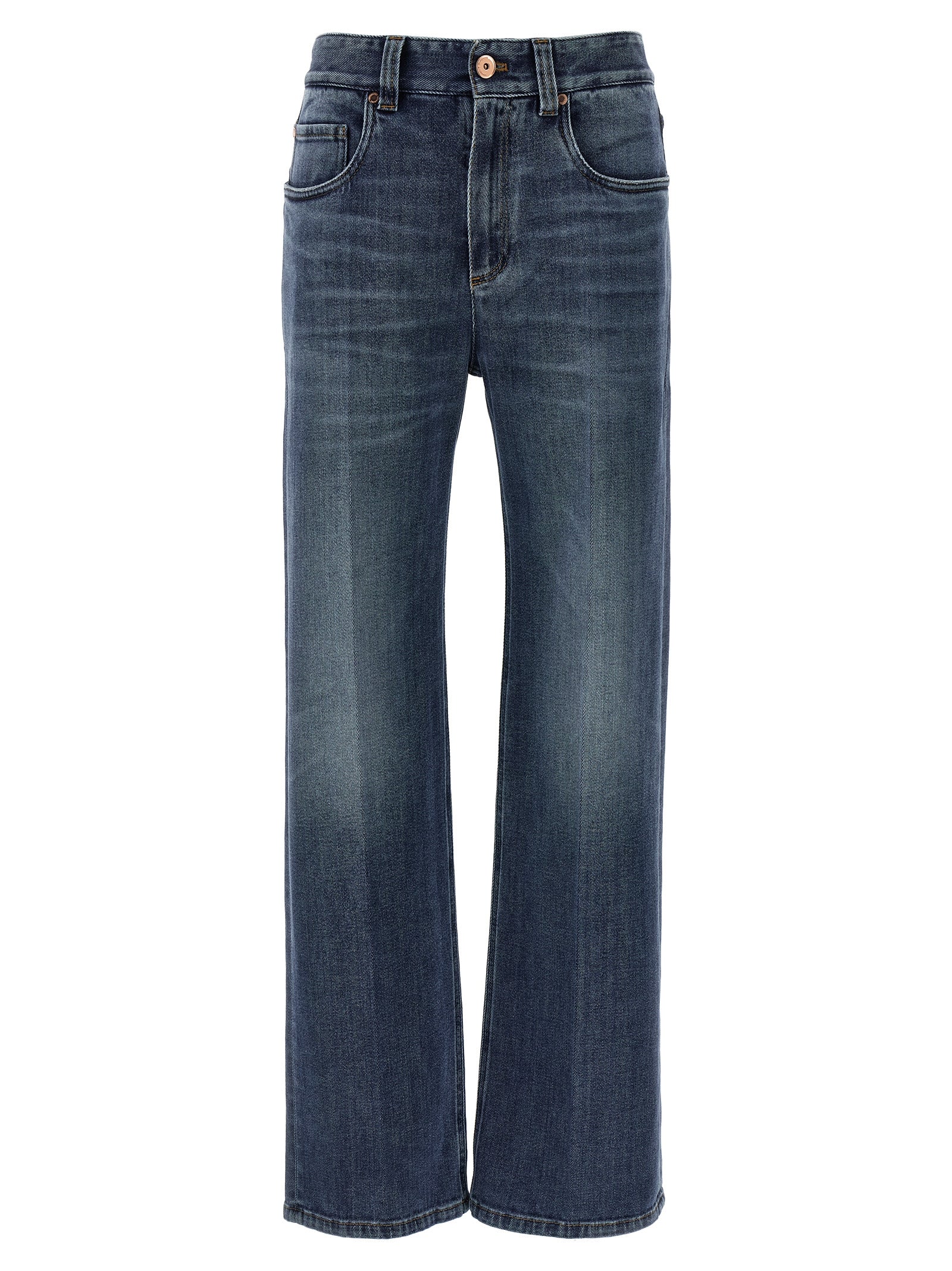 Blue Cotton Relaxed Fit Jeans