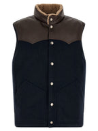 Blue Wool Sleeveless Jacket