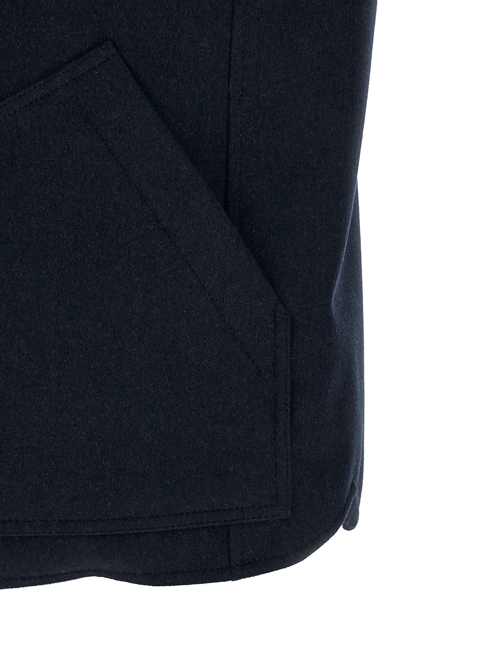 Blue Wool Sleeveless Jacket