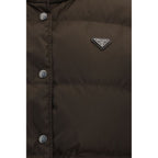 Brown Goose Down Sleeveless Jacket