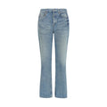 Blue Cotton Straight-Leg Jeans