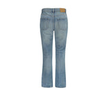 Blue Cotton Straight-Leg Jeans