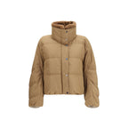 Beige Goose Down Full-Length Jacket