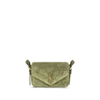Bicolor Suede Leather Shoulder Bag