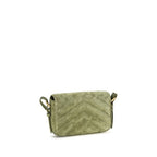 Bicolor Suede Leather Shoulder Bag