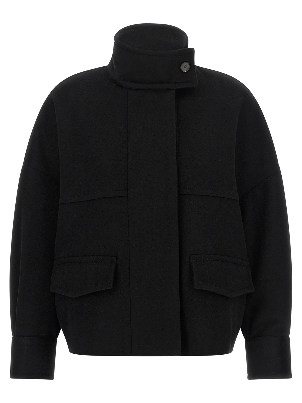 Black Wool Bomber
