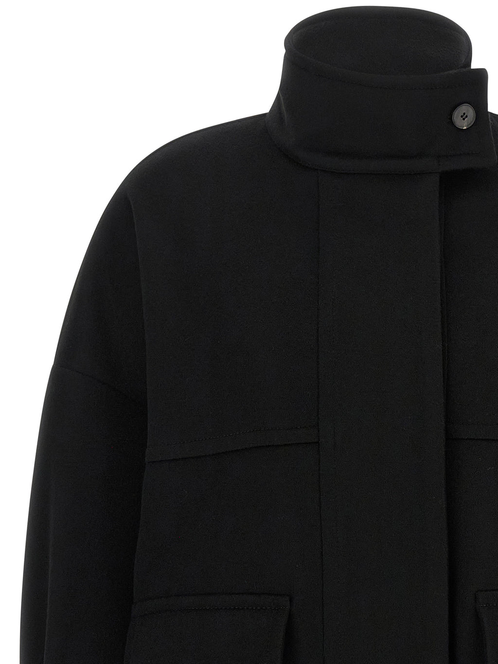 Black Wool Bomber