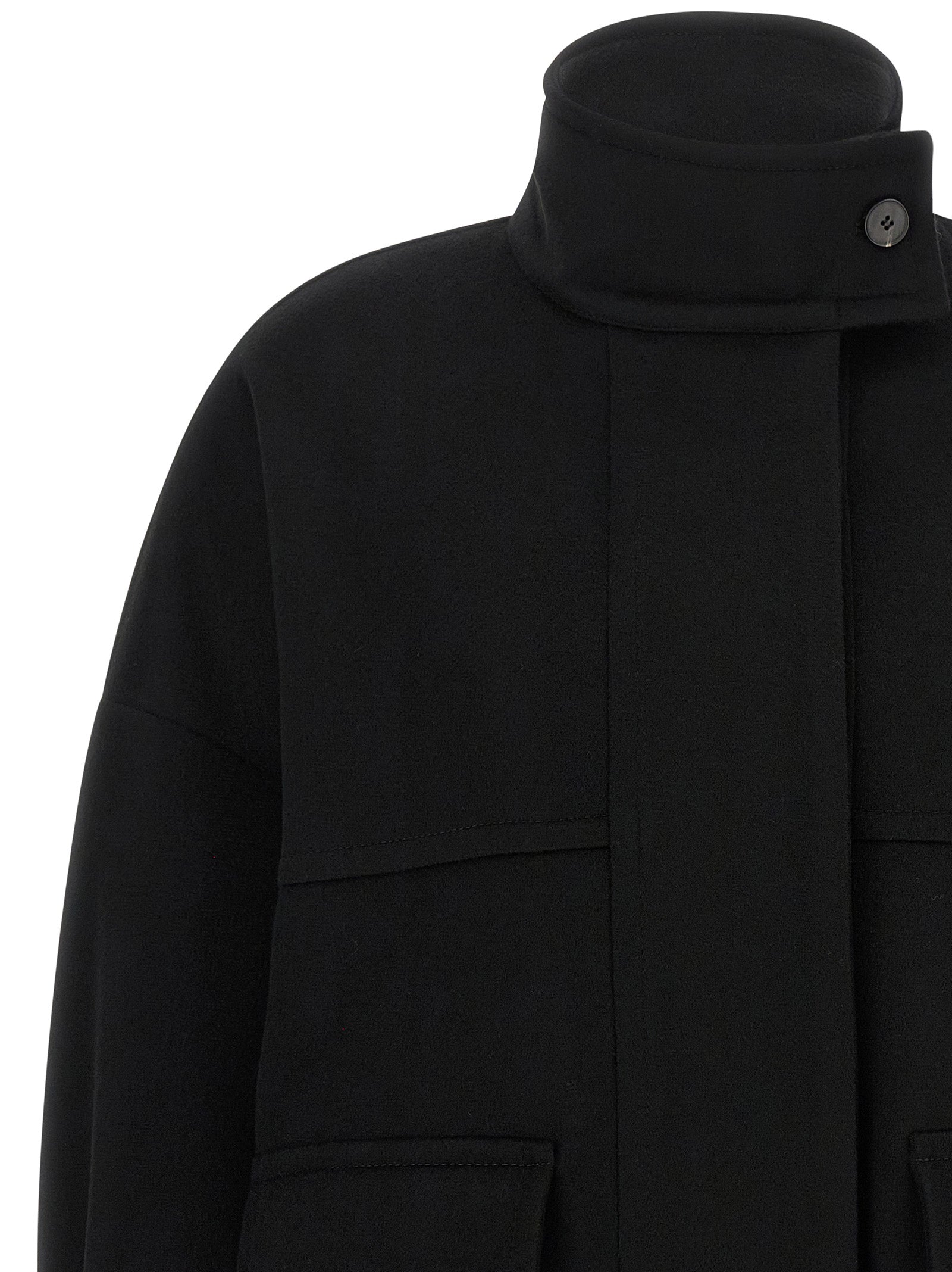 Black Wool Bomber