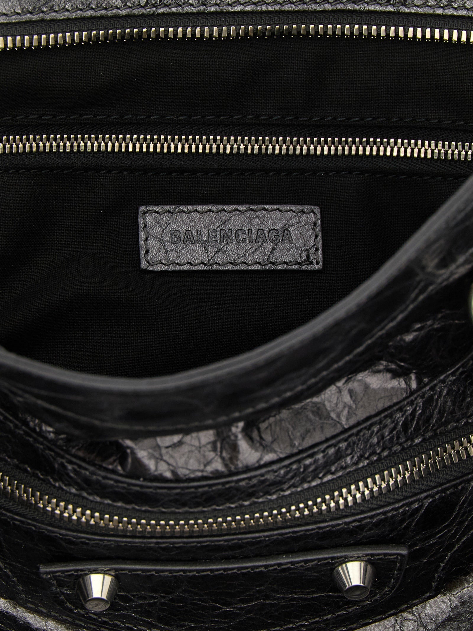 Silver Lamb Leather Handbag