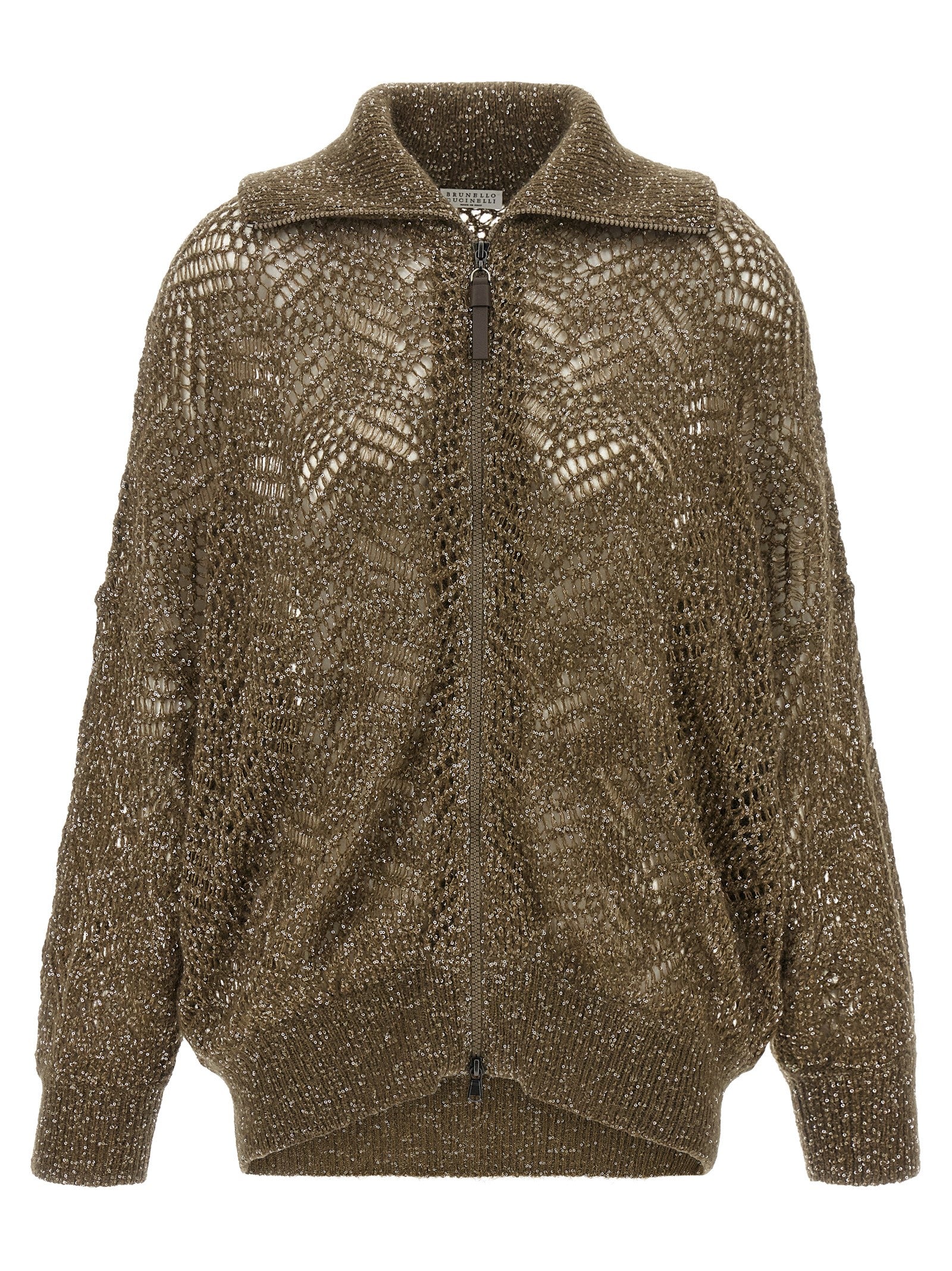 Brown Polyamide Cardigan