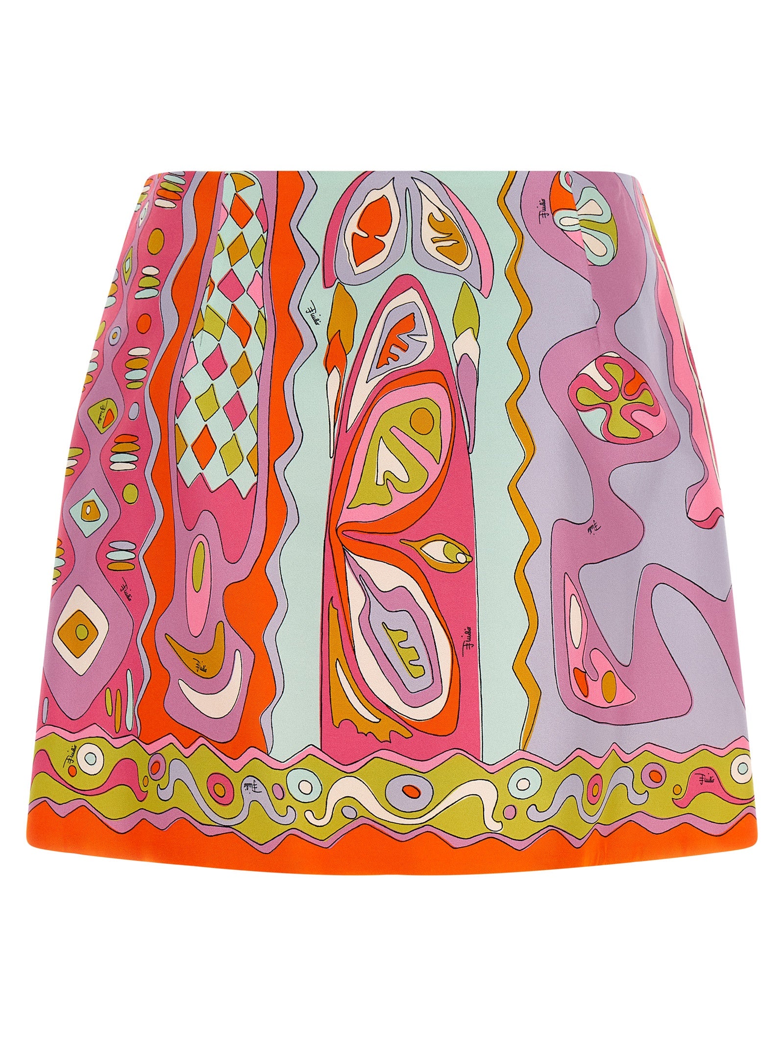 Multicolor Silk Long Skirt