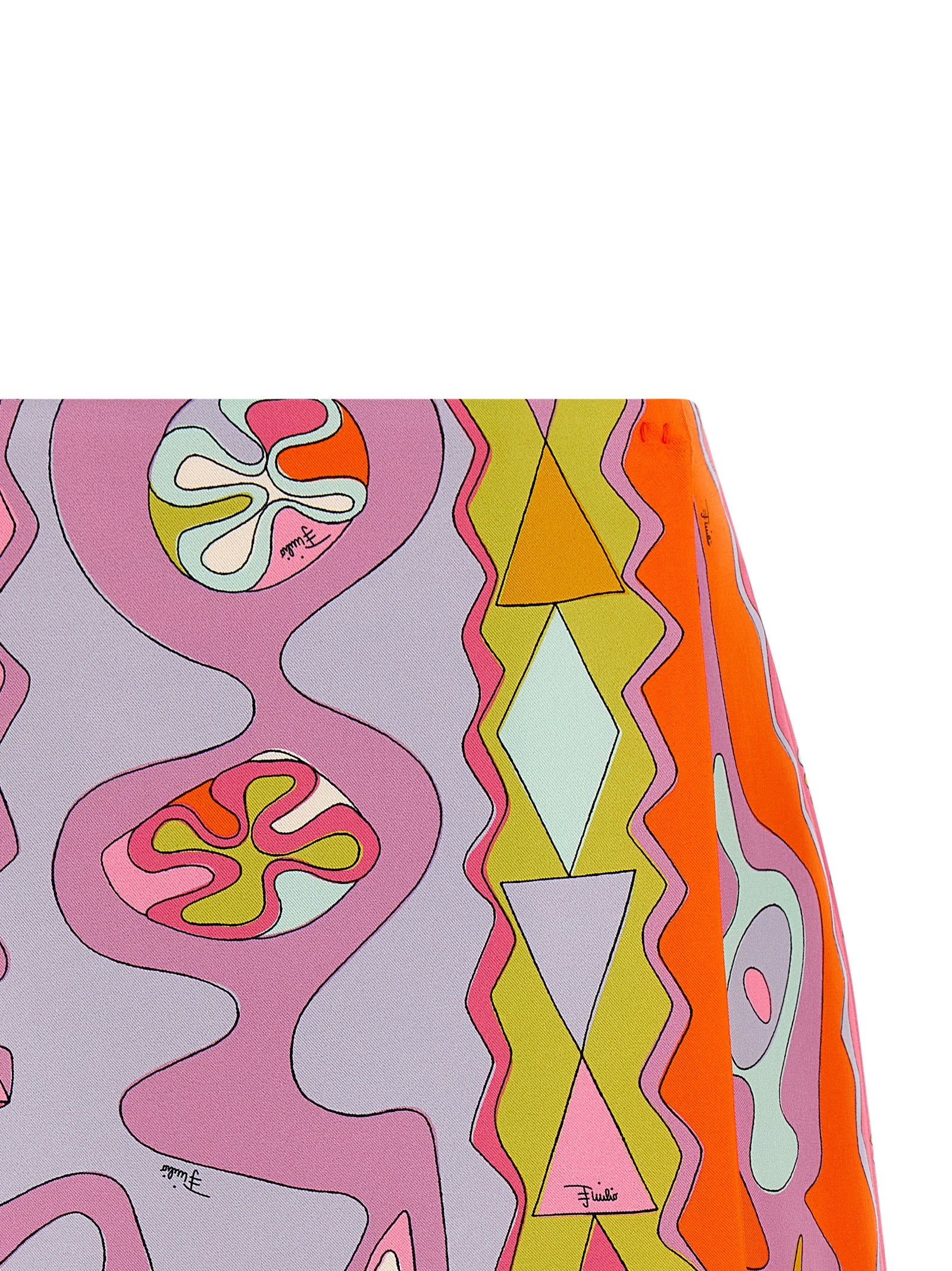 Multicolor Silk Long Skirt