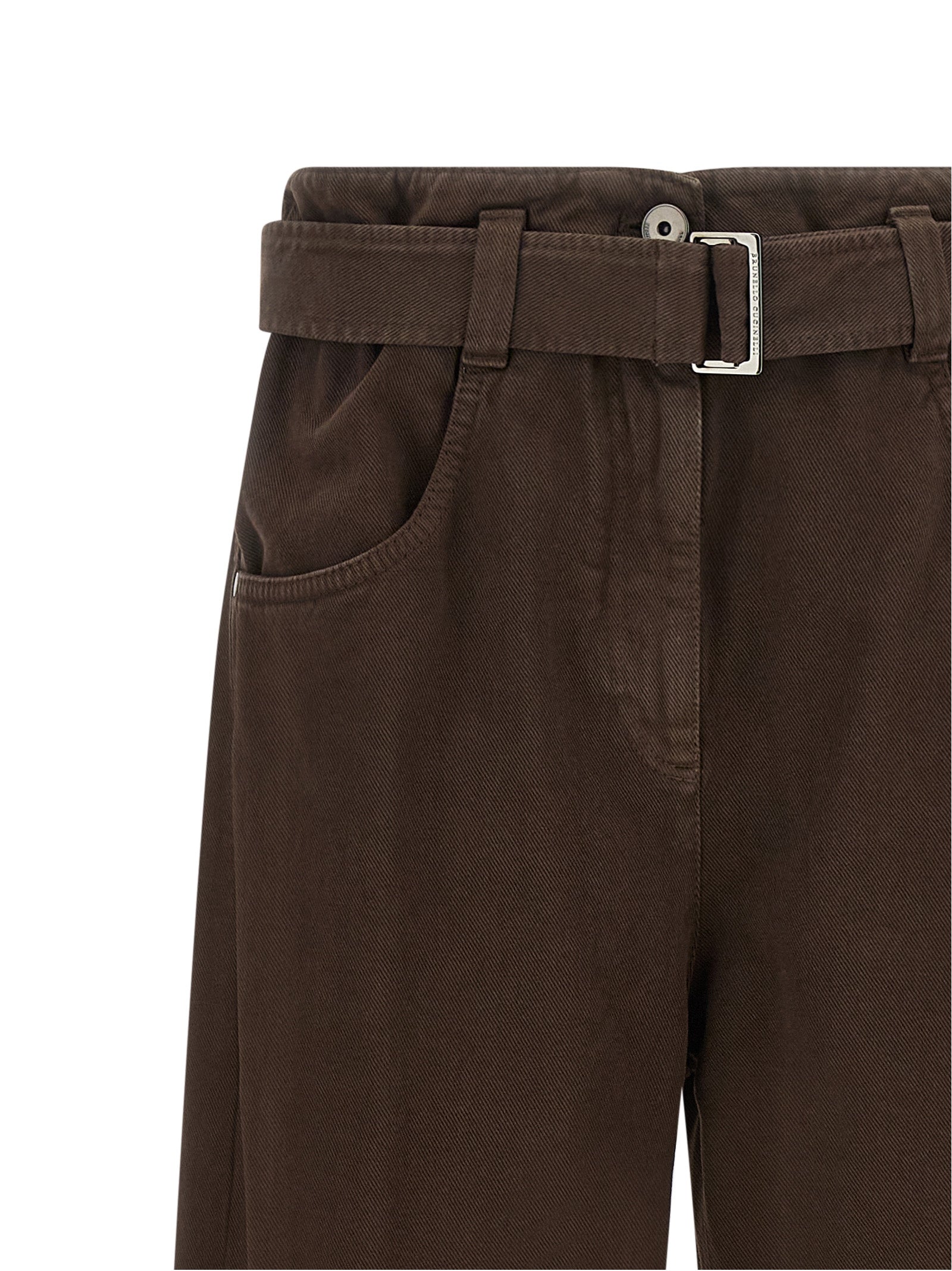 Brown Cotton Jeans Denim