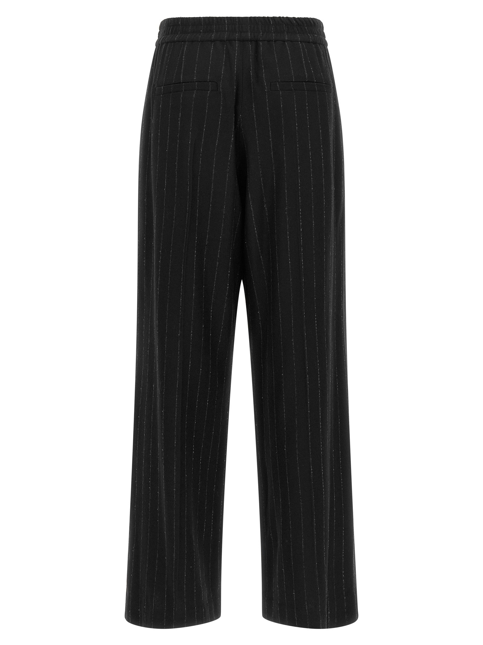 Blue Virgin Wool Casual Pants