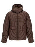 Brown Polyamide Full-Length Jacket