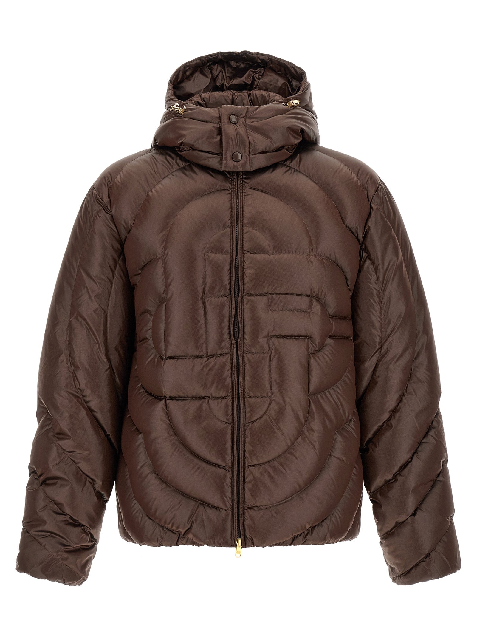 Brown Polyamide Full-Length Jacket