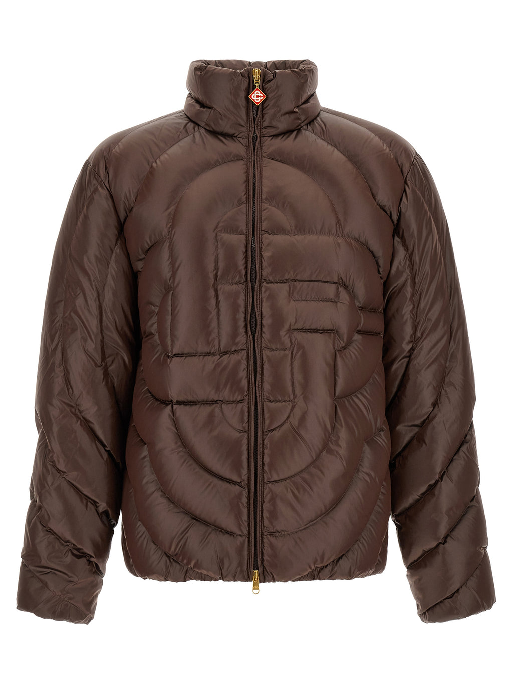 Brown Polyamide Full-Length Jacket