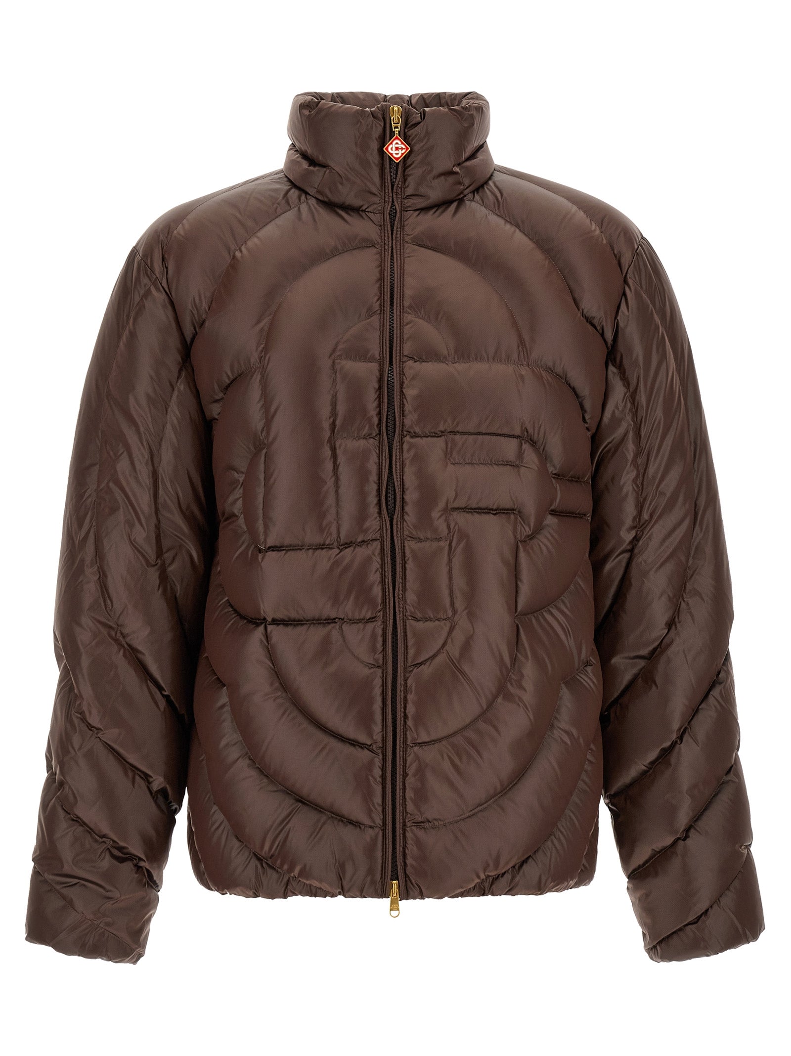 Brown Polyamide Full-Length Jacket