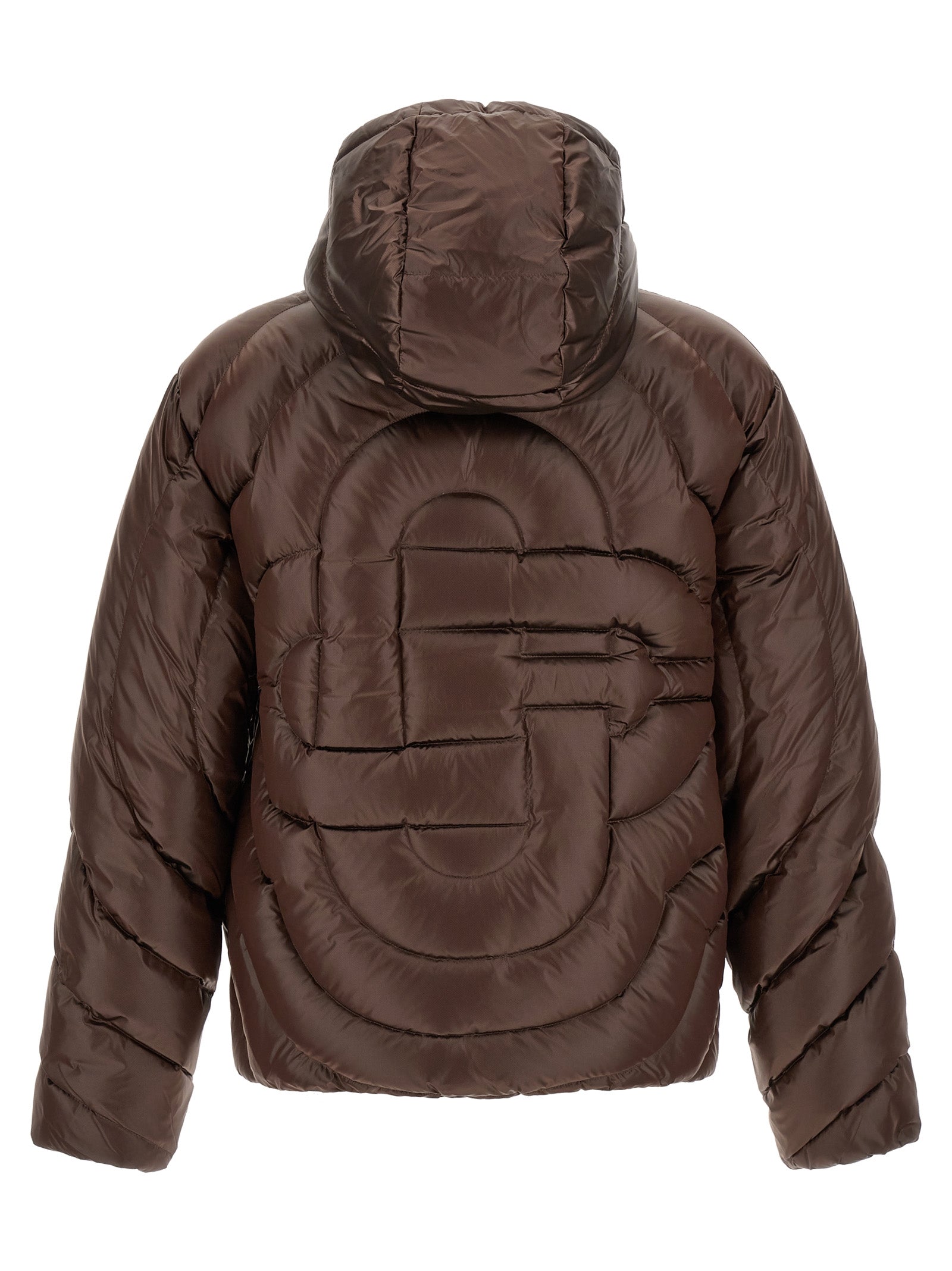 Brown Polyamide Full-Length Jacket