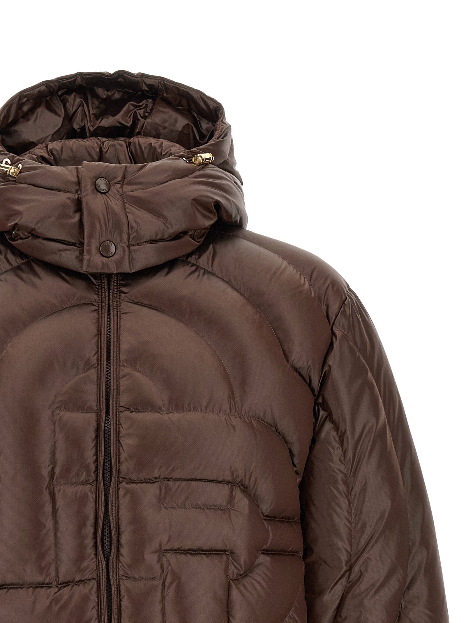 Brown Polyamide Full-Length Jacket