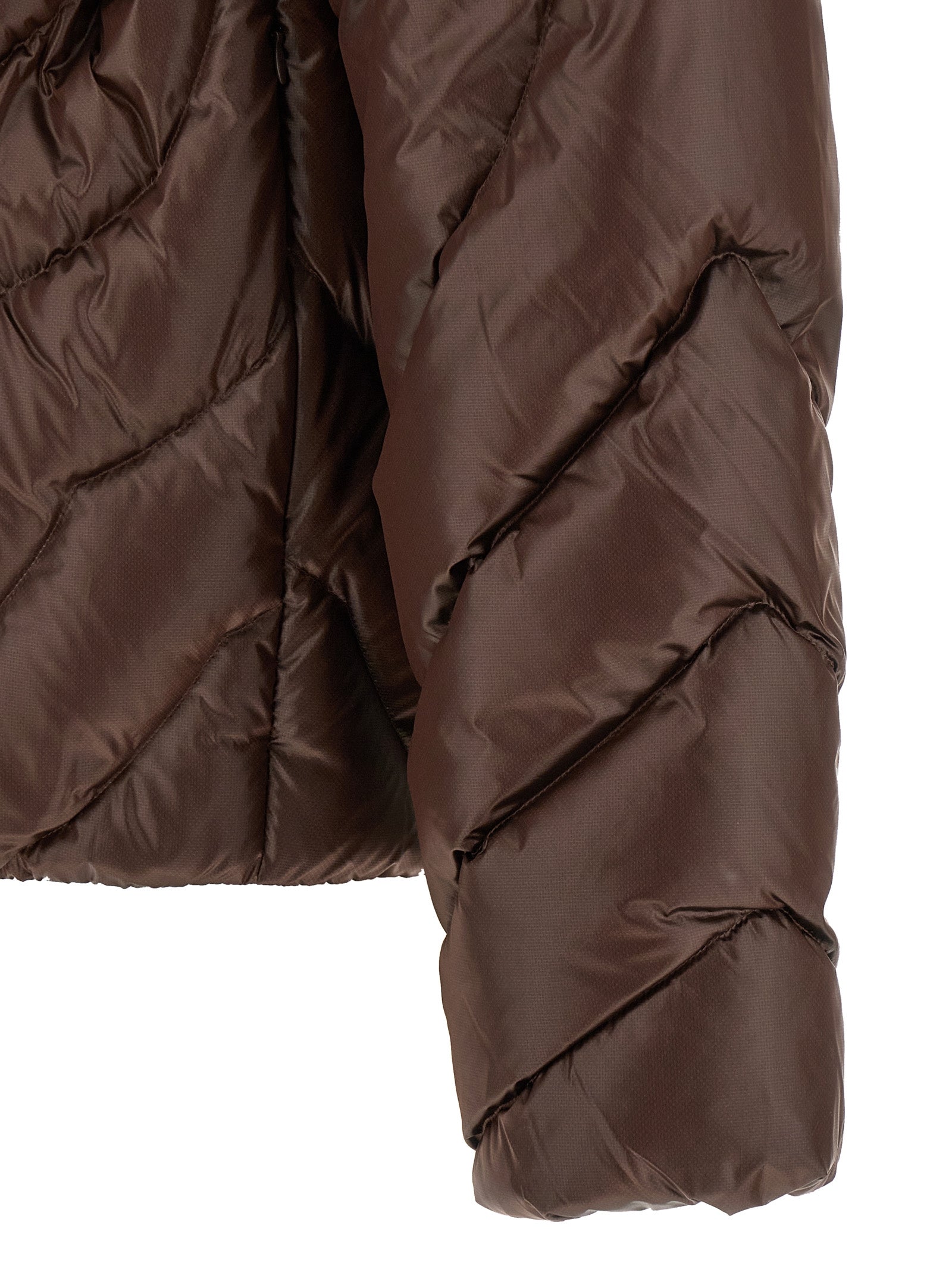 Brown Polyamide Full-Length Jacket