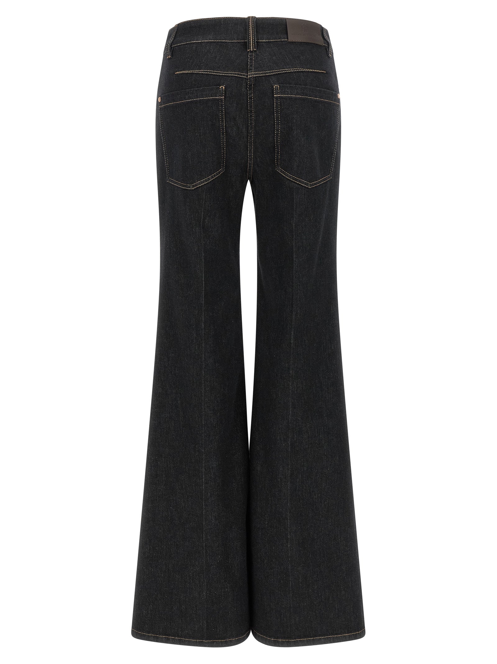 Blue Cotton Flared Jeans