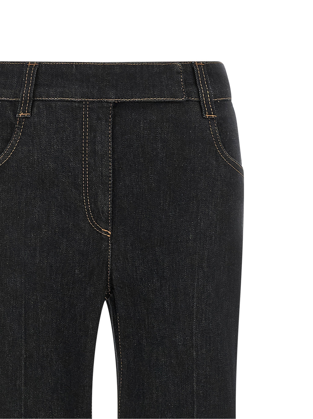 Blue Cotton Flared Jeans