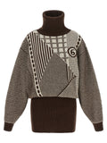 Brown Wool Short Dress