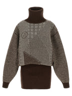 Brown Wool Short Dress