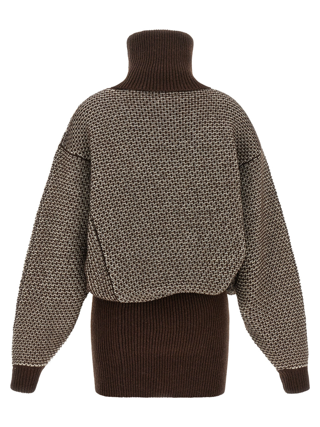 Brown Wool Short Dress