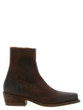 Brown Calfskin Ankle Boots