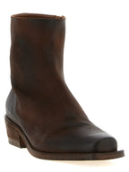 Brown Calfskin Ankle Boots