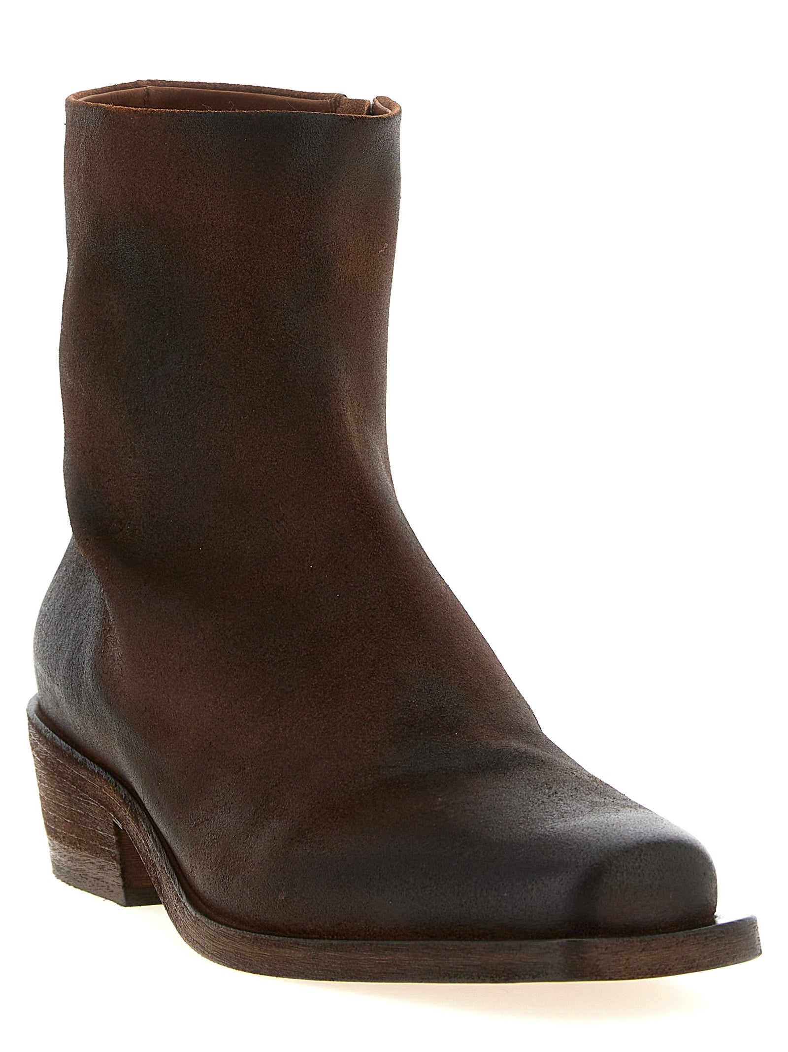 Brown Calfskin Ankle Boots