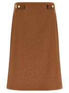 Brown Linen Midi Skirt