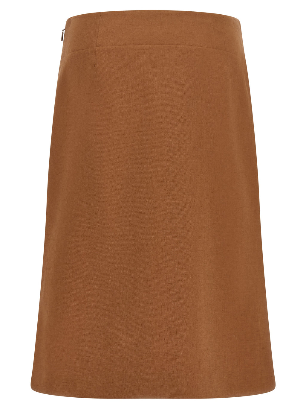 Brown Linen Midi Skirt