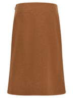 Brown Linen Midi Skirt