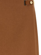 Brown Linen Midi Skirt